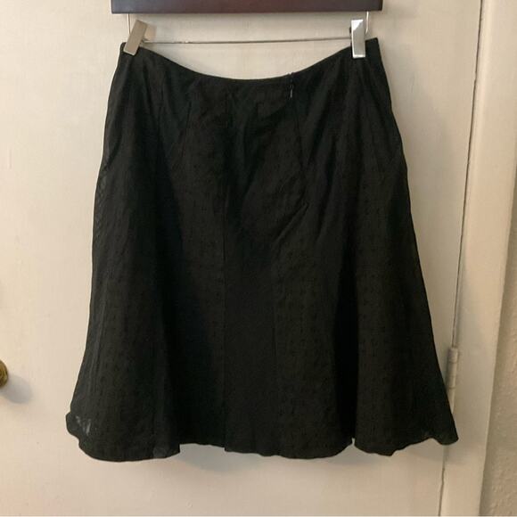 Nine West Black Embroidered Panel A-Line Skirt 10 Feminine Casual Boho Cottage - Picture 2 of 8